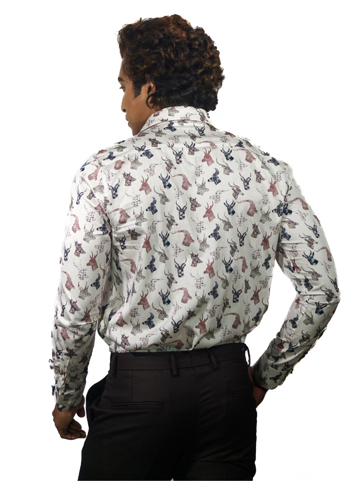 Giza Deer Printed Long Sleeve Shirt for Men