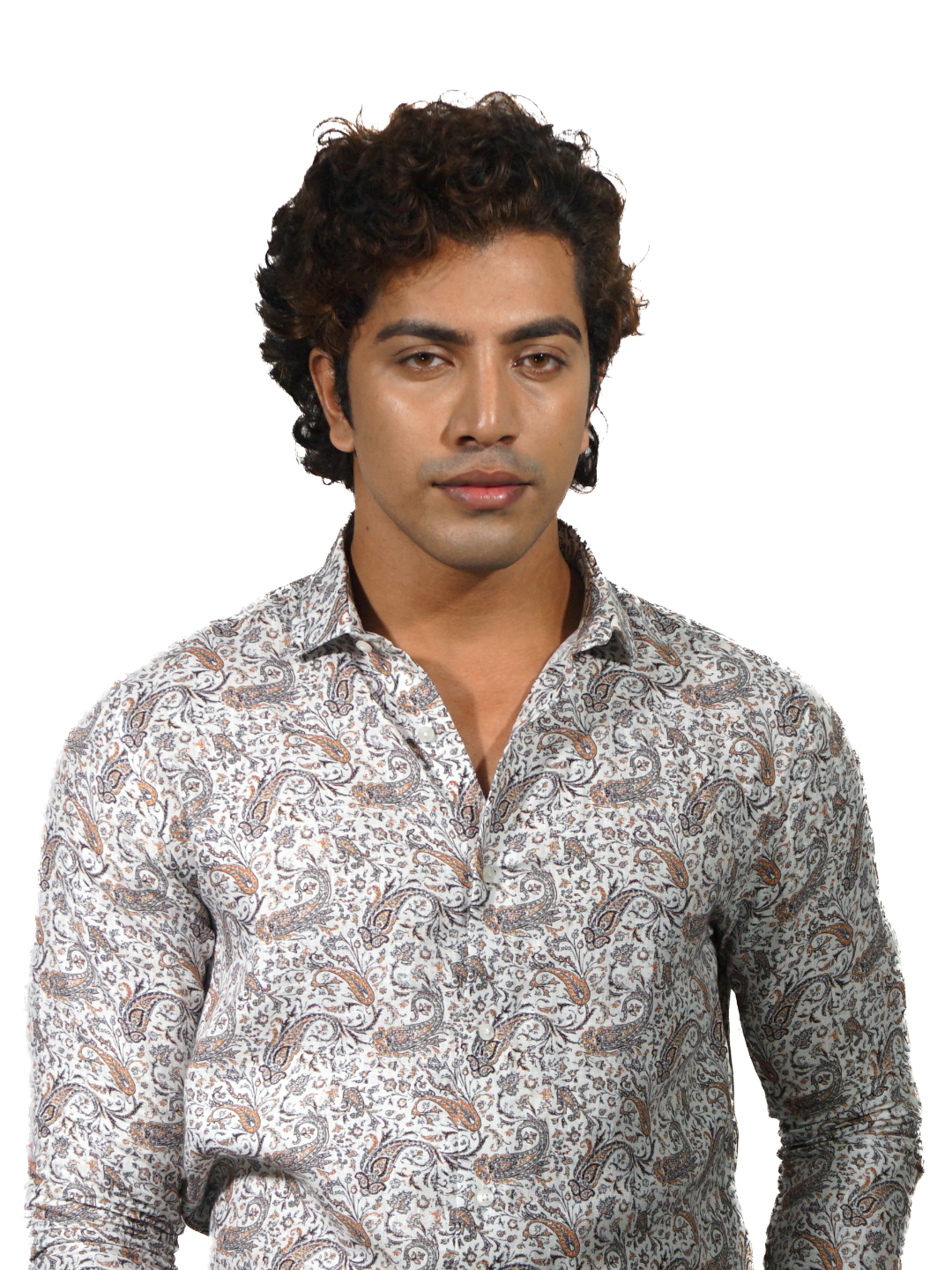 Linen Tadopole Printed Long Sleeve Shirt for Men