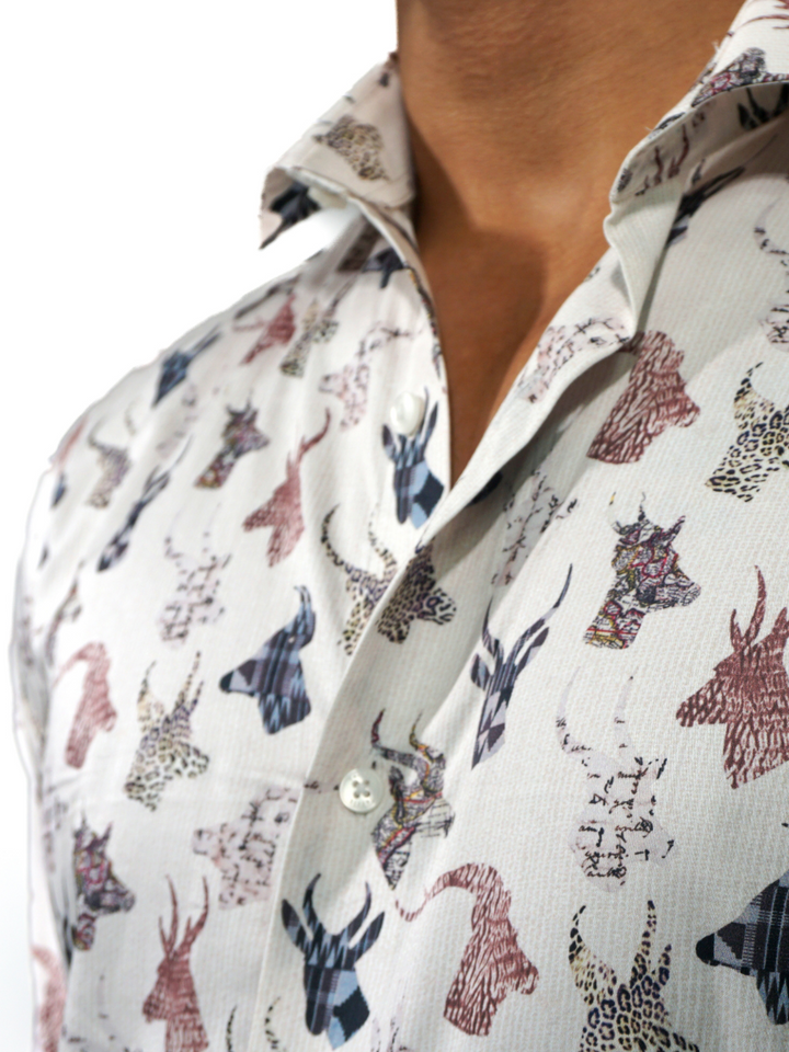 Giza Deer Printed Long Sleeve Shirt for Men
