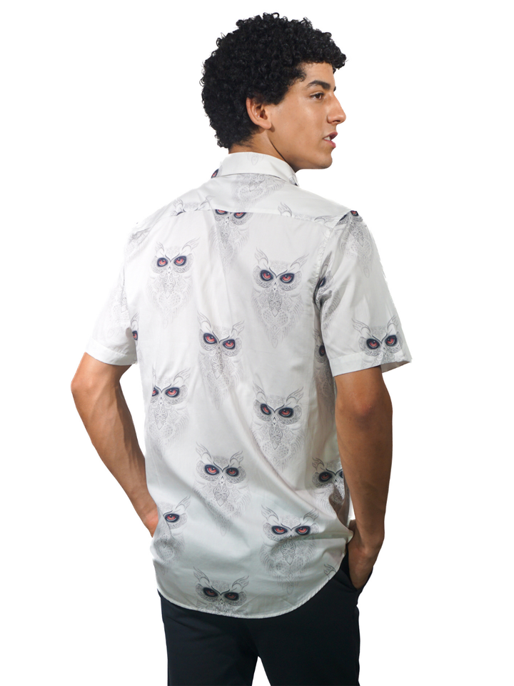 Giza Snow Owl Printed Short Sleeve Shirt