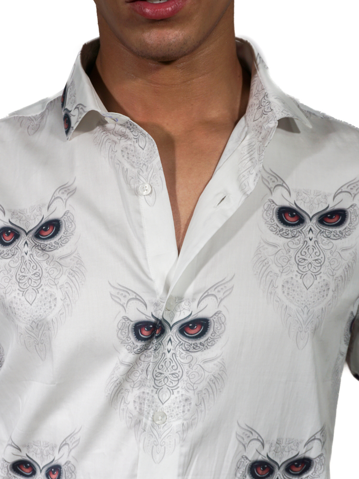 Giza Snow Owl Printed Short Sleeve Shirt