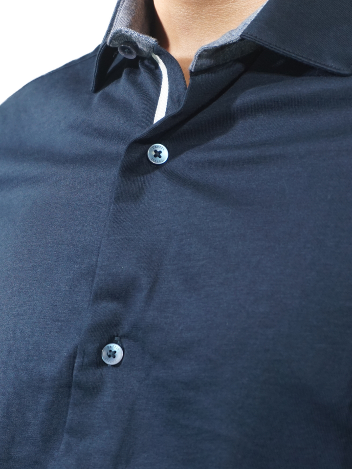 Supima Navy Short Sleeve Shirt for Men