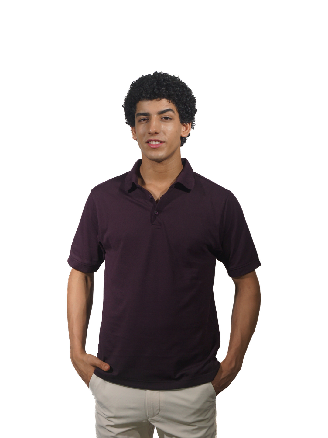 COTTON WINE KNIT POLO shirt for Men