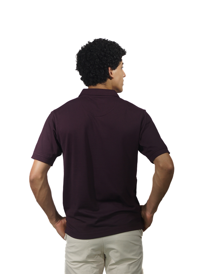 COTTON WINE KNIT POLO shirt for Men