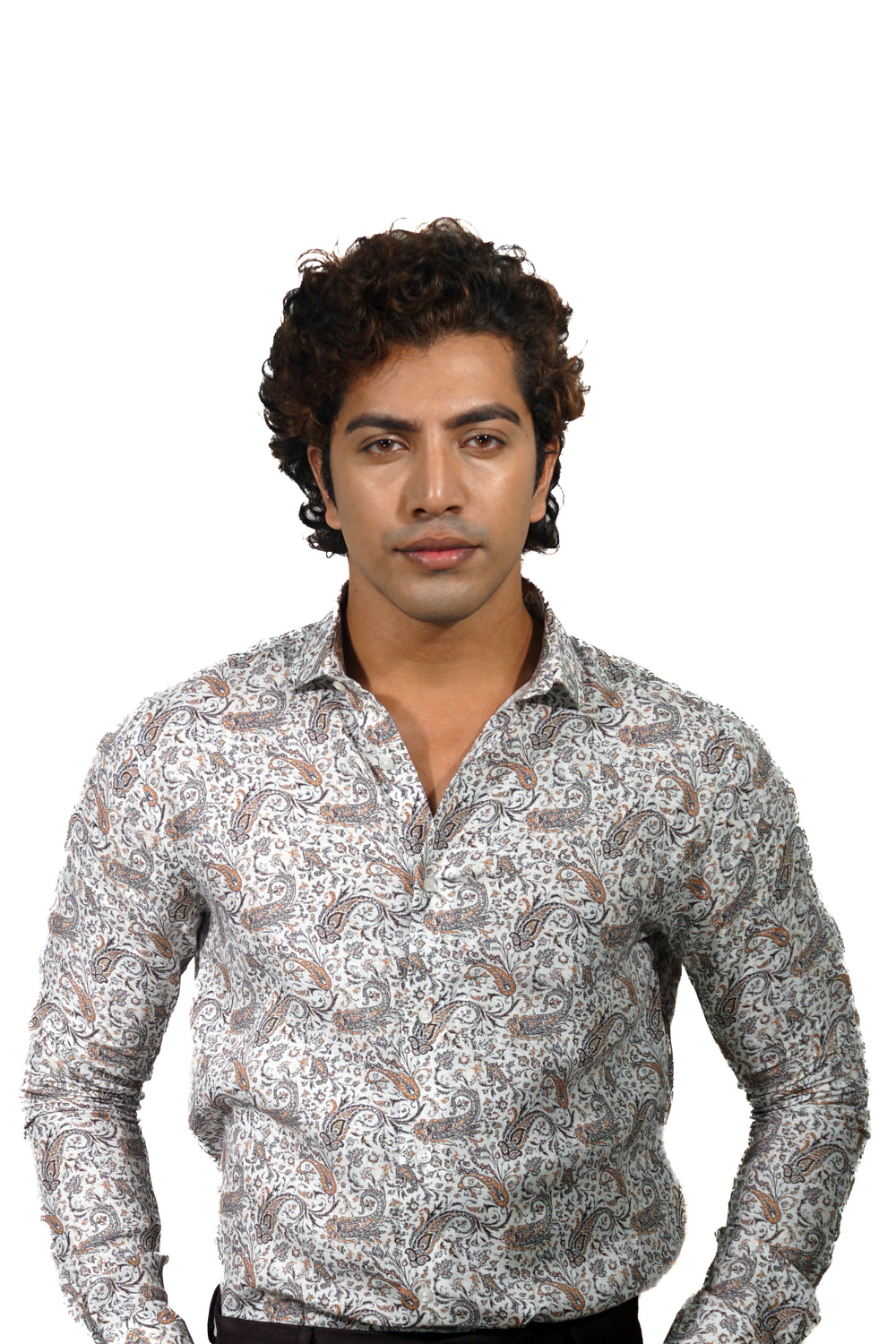 Linen Tadopole Printed Long Sleeve Shirt for Men
