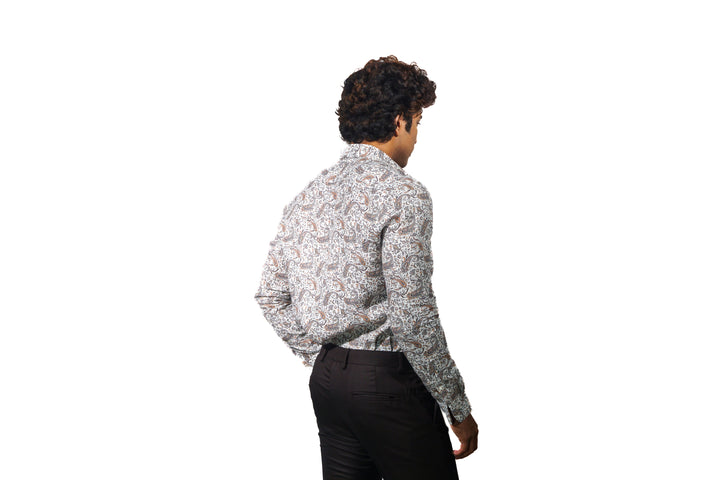 Linen Tadopole Printed Long Sleeve Shirt for Men