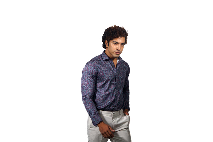 Giza Dry Rose Printed Long Sleeve Shirt  for Men