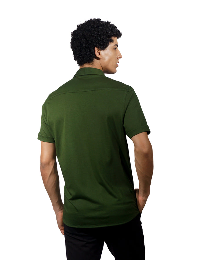 Supima PK Green Short Sleeve Shirt (Knit Shirt)