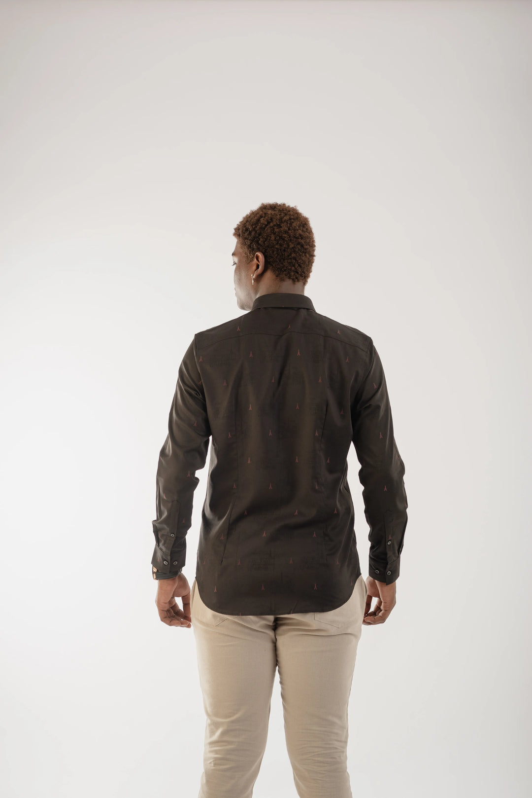 Giza Cotton Eiffel Print Long Sleeve Shirt for Men