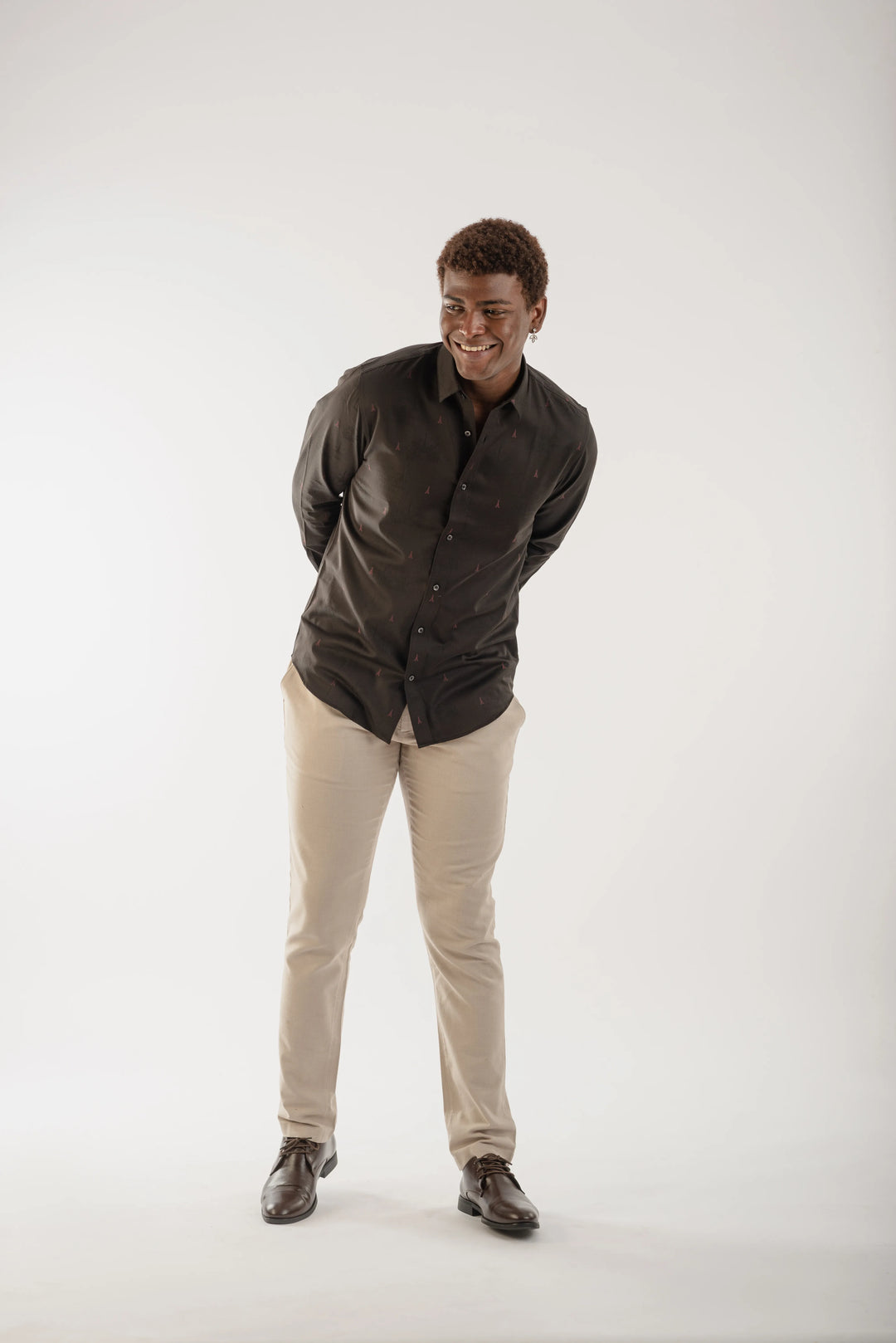 Giza Cotton Eiffel Print Long Sleeve Shirt for Men