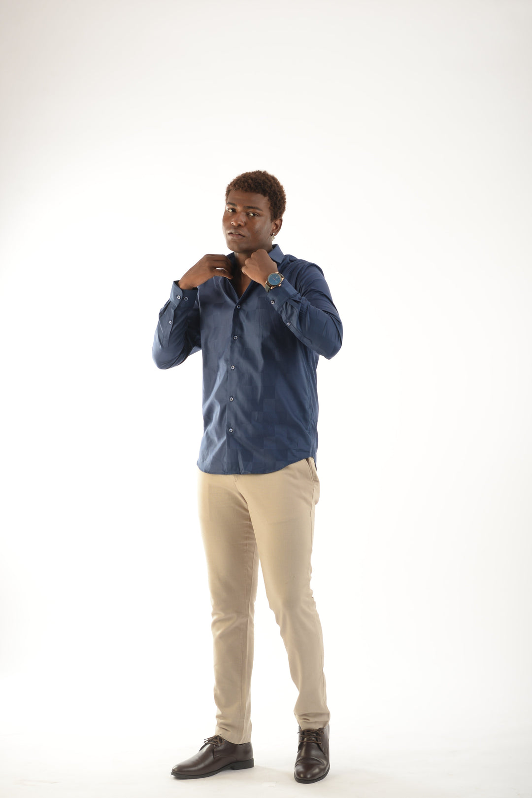 Navy blue shirt for men 