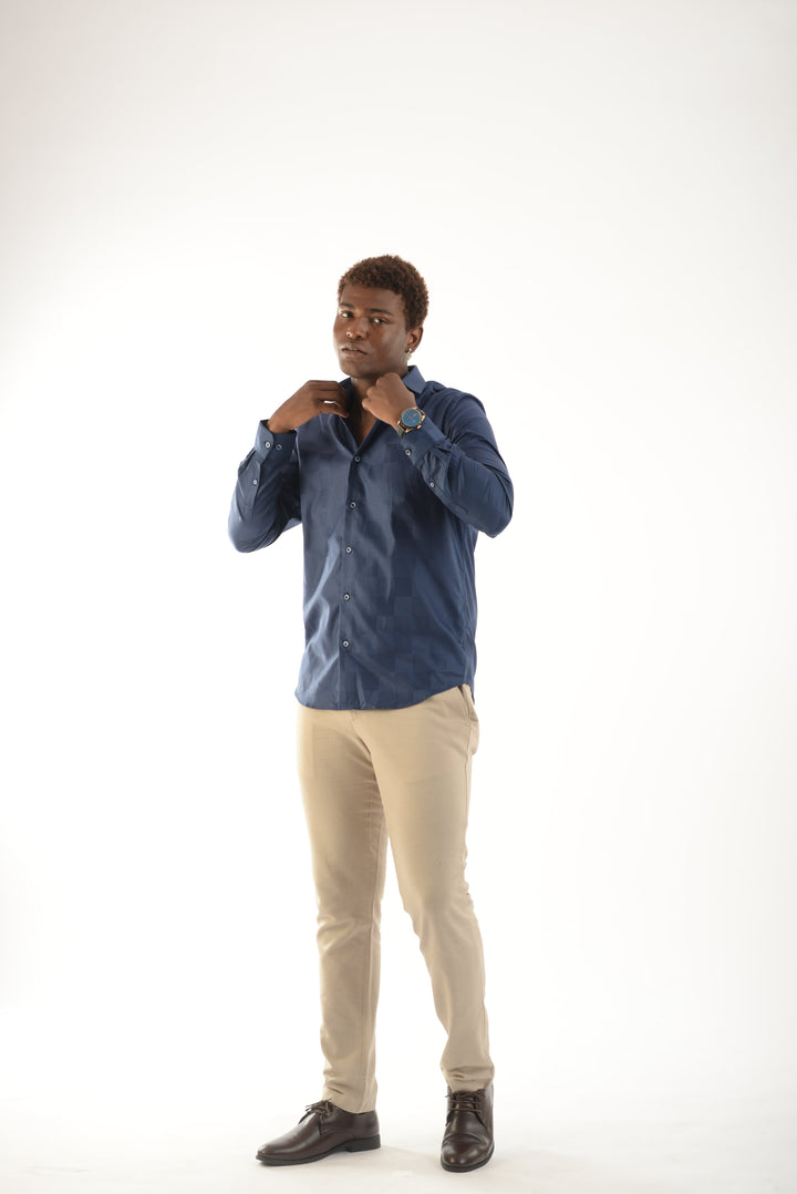 Navy blue shirt for men 