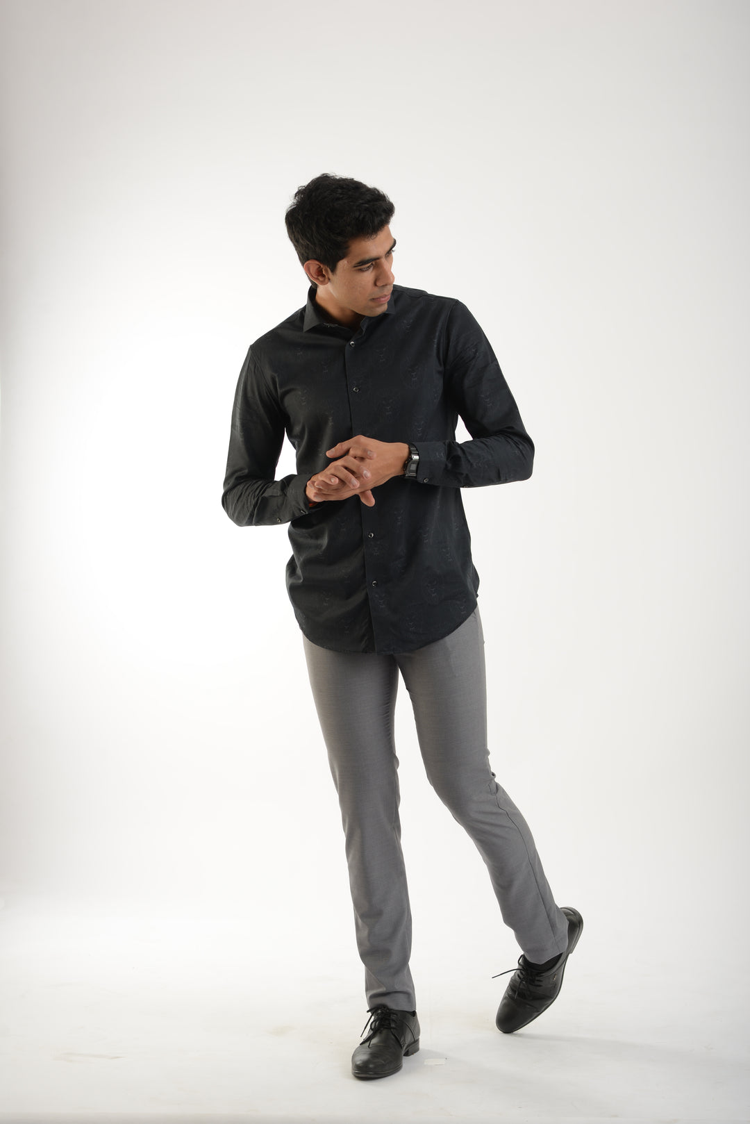Black Giza cotton shirt