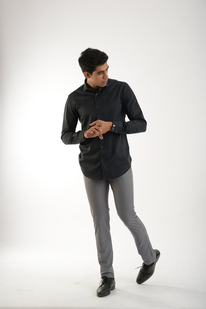 Black Giza cotton shirt