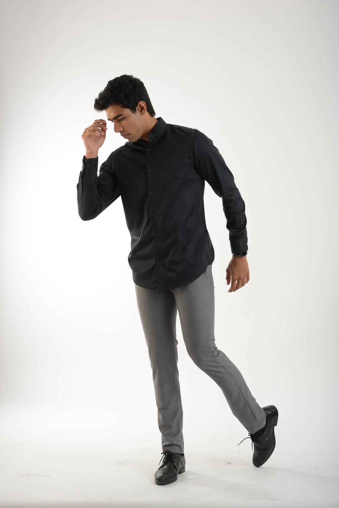 Black Giza cotton shirt