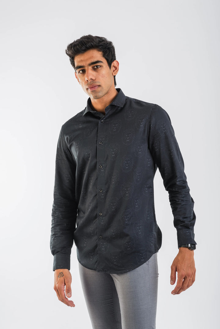 Black Giza cotton shirt