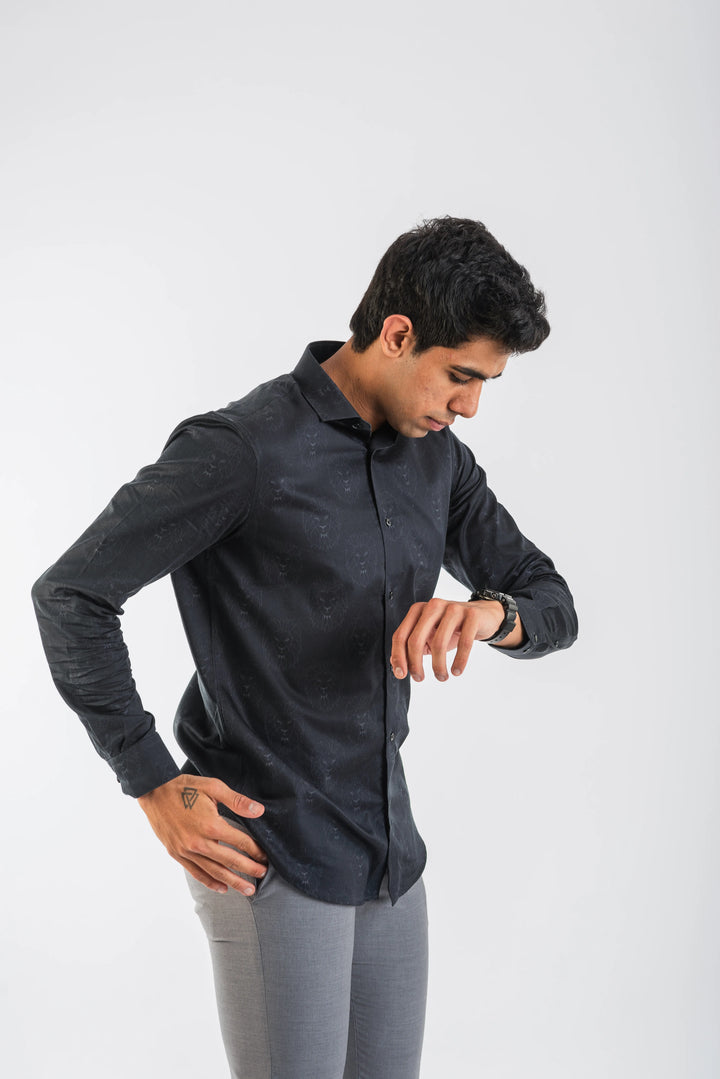 Black Giza cotton shirt