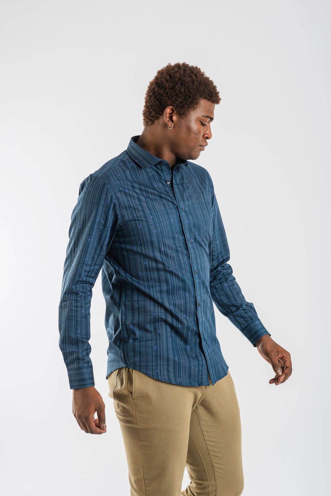Giza Vertical Red Stripe Printed Long Sleeve Shirt for Men