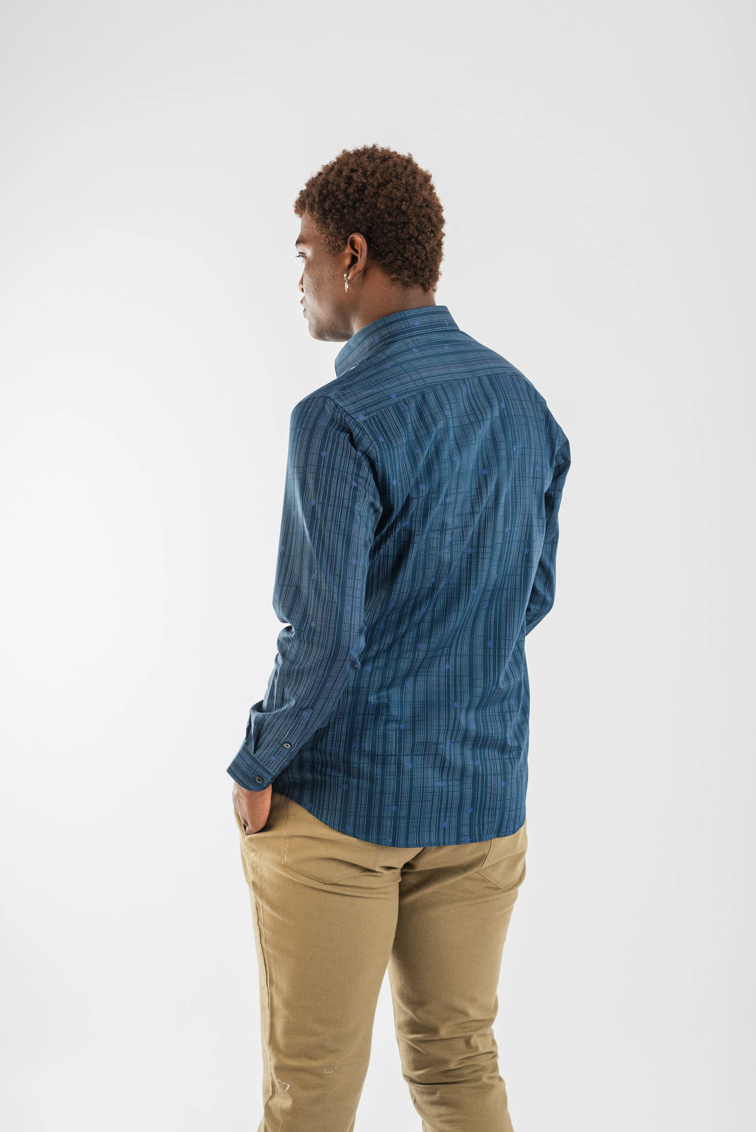 Giza Vertical Red Stripe Printed Long Sleeve Shirt for Men