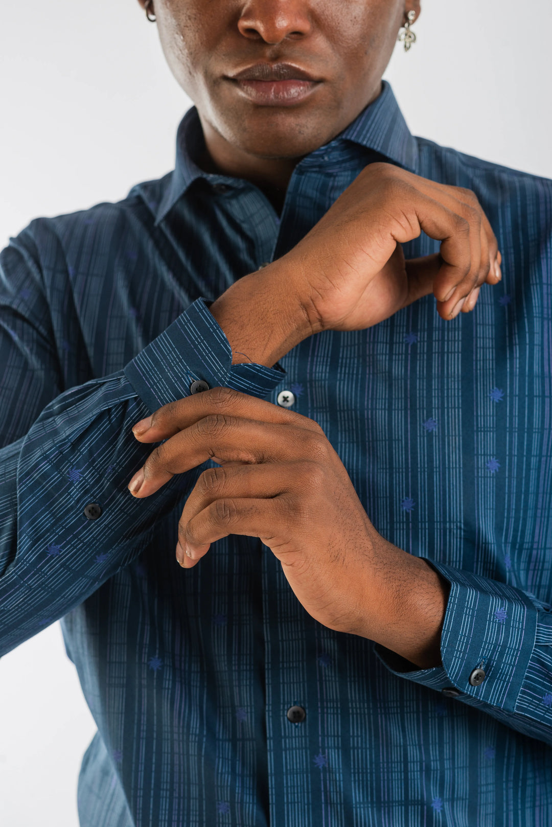 Giza Vertical Red Stripe Printed Long Sleeve Shirt for Men