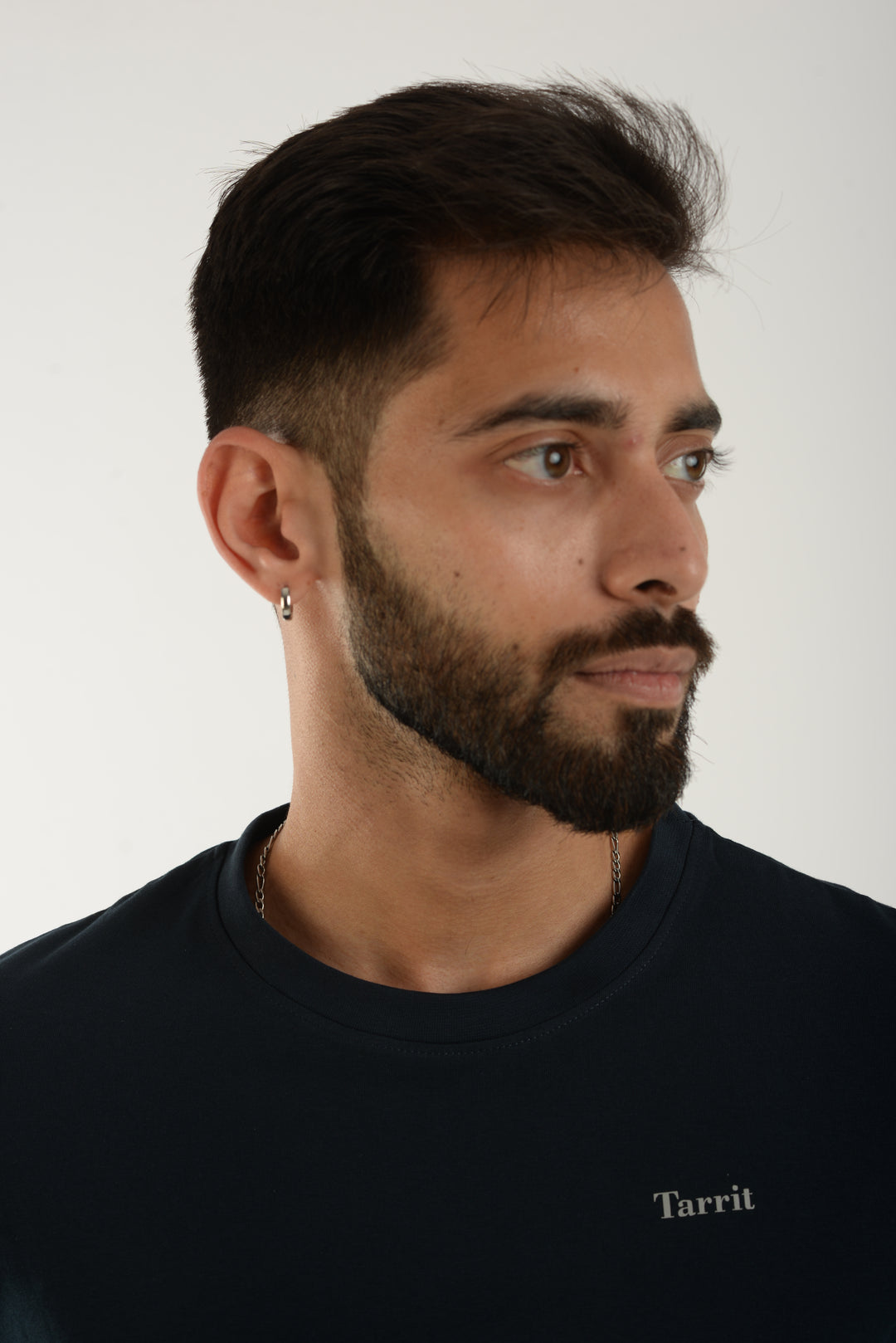 Cotton Spandex Jersey Navy Long Sleeve T Shirt for Men
