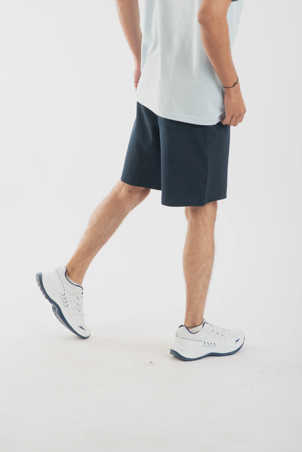 Navy Cotton Poly Shorts for Men