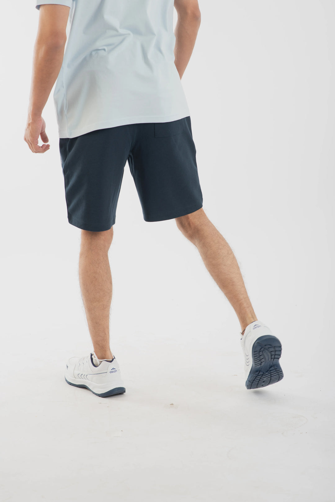 Navy Cotton Poly Shorts for Men