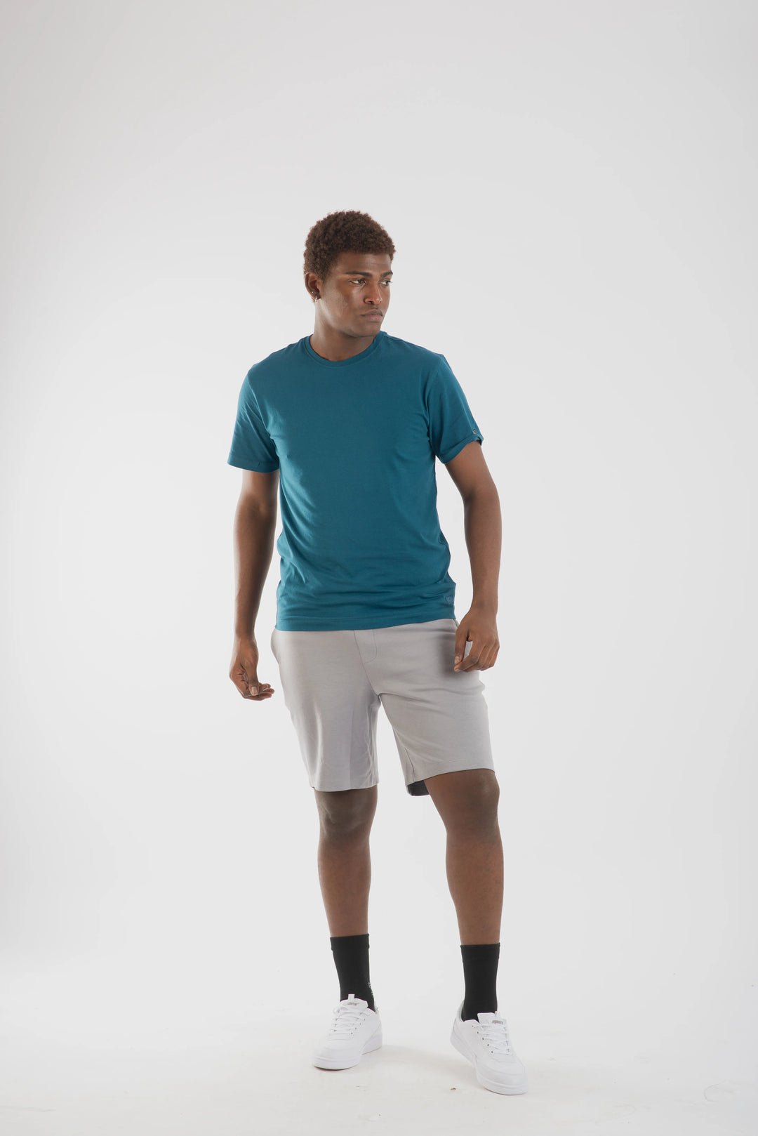 D. Jersey Grey Melange Cotton Poly Shorts for Men