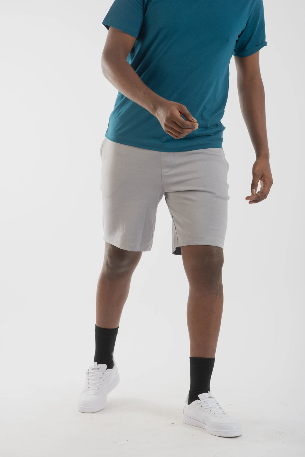 D. Jersey Grey Melange Cotton Poly Shorts for Men