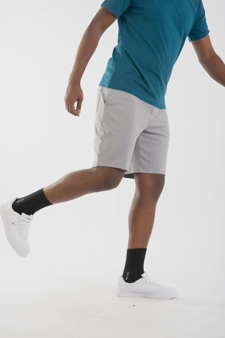 D. Jersey Grey Melange Cotton Poly Shorts for Men