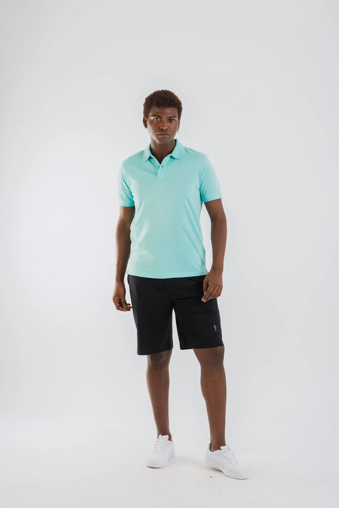 Buy Cotton Light Mint Mercerised Short Sleeve Polo T Shirt for Men 