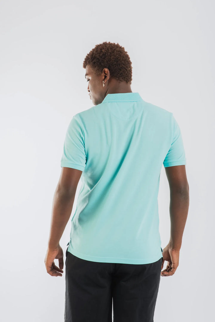 Buy Cotton Light Mint Mercerised Short Sleeve Polo T Shirt for Men 