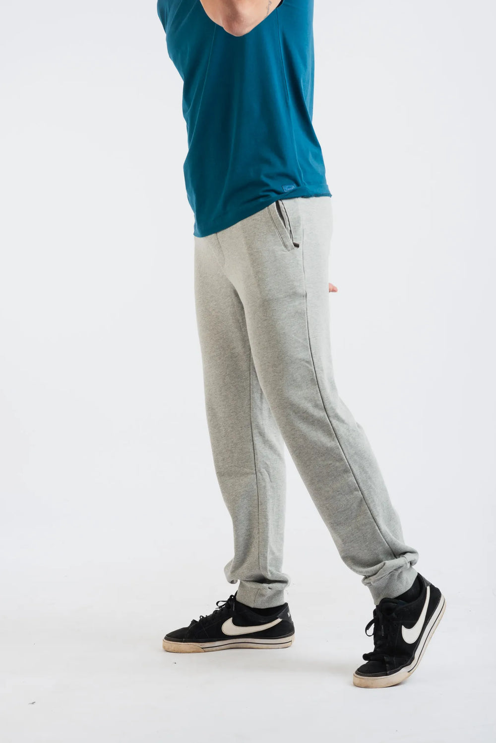 Cotton Poly Grey Melange Cuffed Jogger