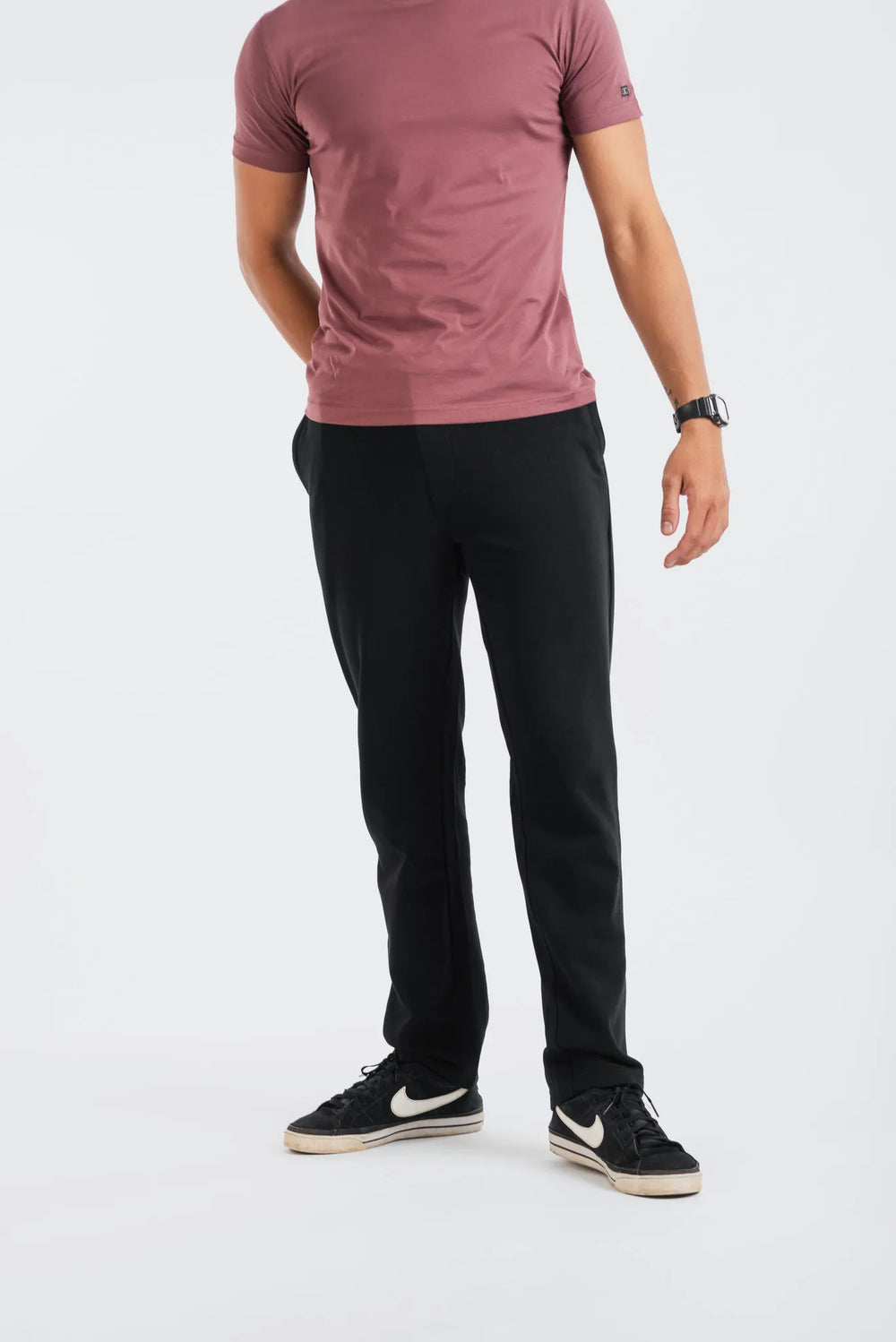 Cotton Poly Black Jogger for Men