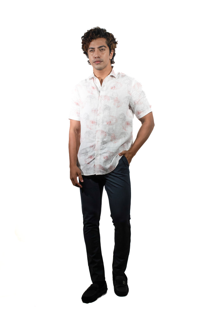 Spoonbill Linen Short Sleeve Shirt