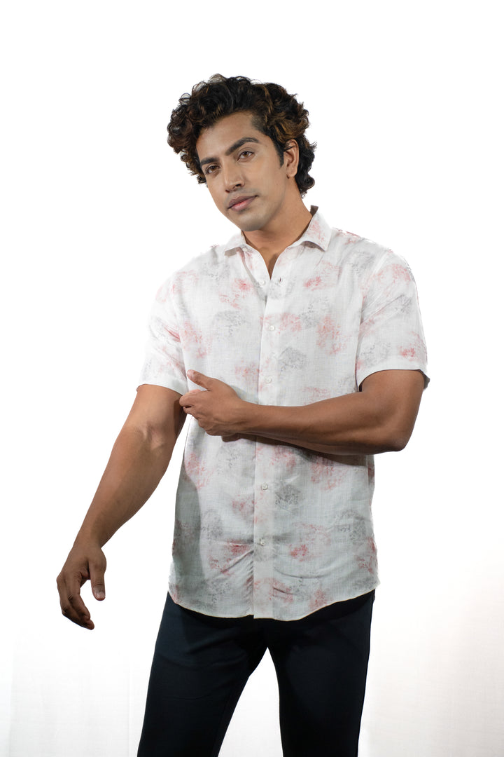 Spoonbill Linen Short Sleeve Shirt