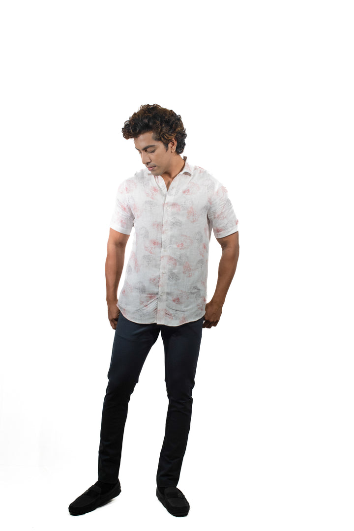 Spoonbill Linen Short Sleeve Shirt