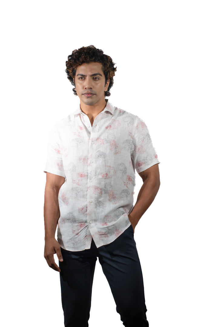 Spoonbill Linen Short Sleeve Shirt