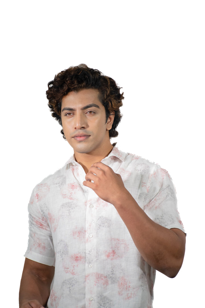 Spoonbill Linen Short Sleeve Shirt