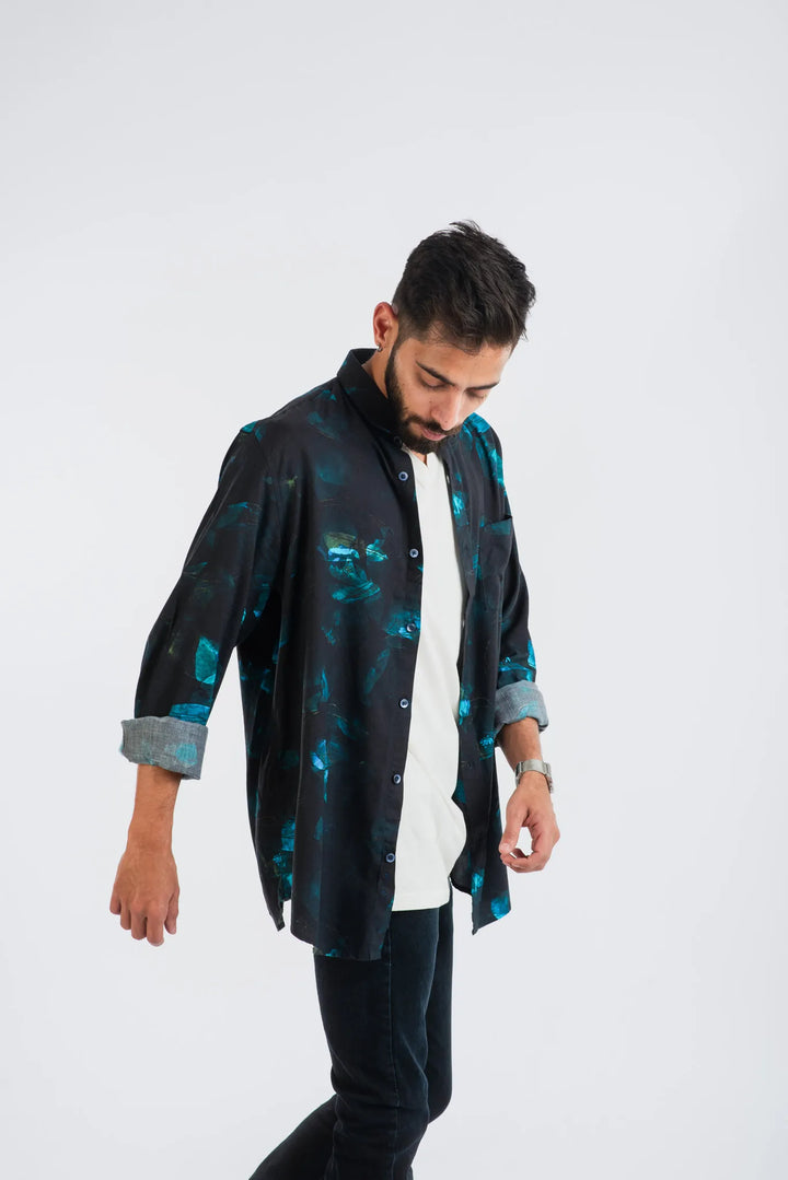 Digital print Giza cotton shirt