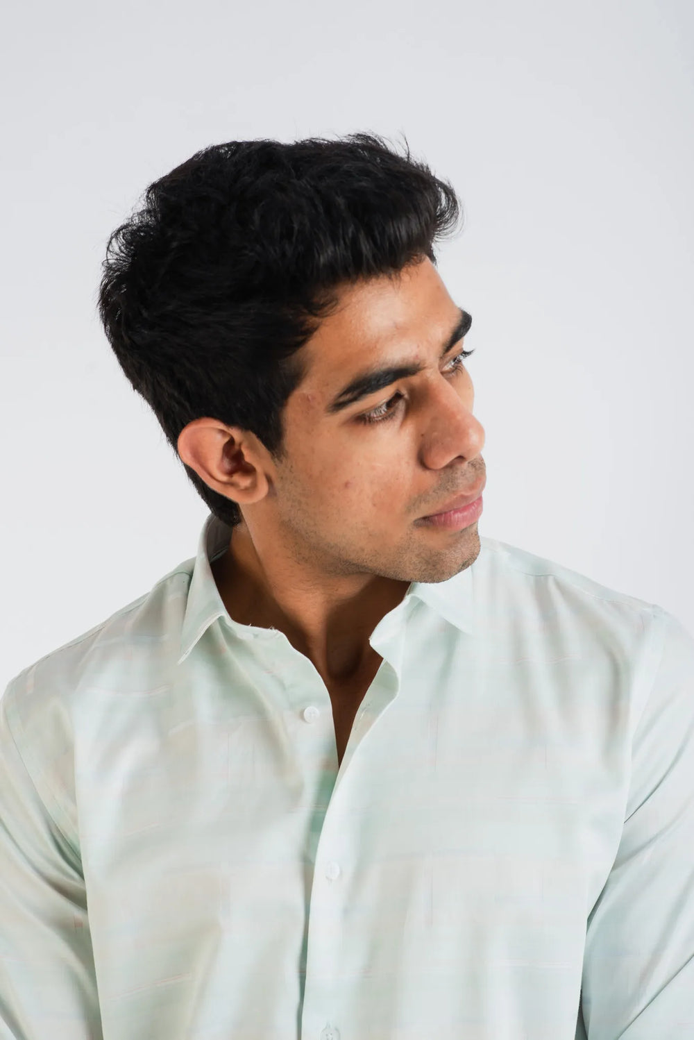 Giza Cotton Rainbow Textured Long Sleeve Shirt for Men