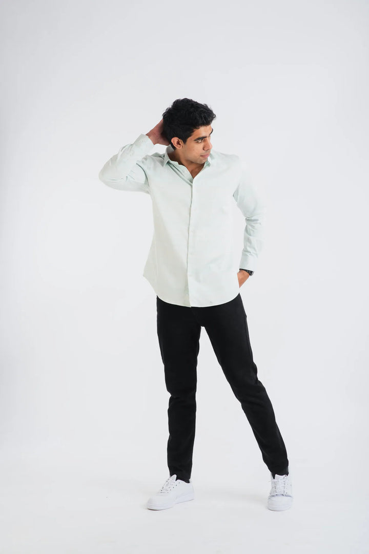 Giza Cotton Rainbow Textured Long Sleeve Shirt for Men