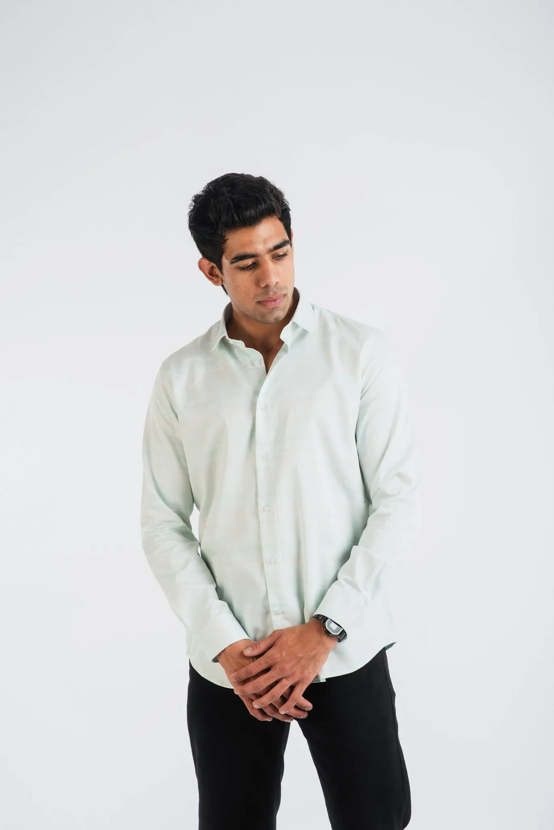 Giza Cotton Rainbow Textured Long Sleeve Shirt for Men