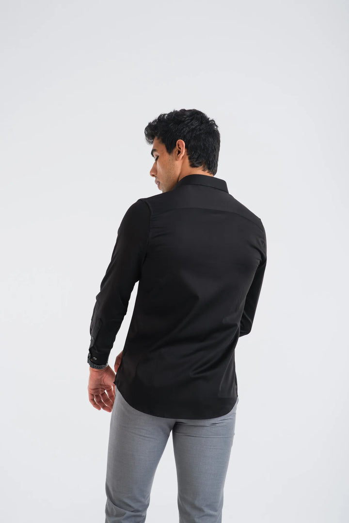 Giza Cotton Red Stripe Textured Long Sleeve Shirt for Men