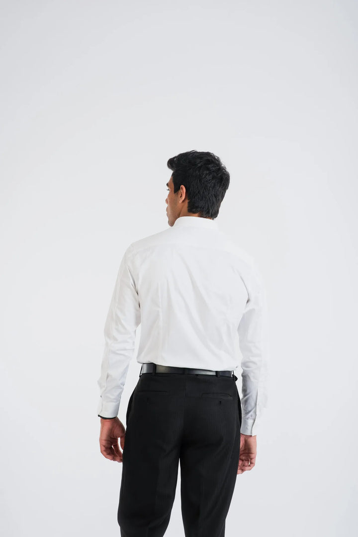 Giza Solid Cloud Pieced Long Sleeve Shirt for Men