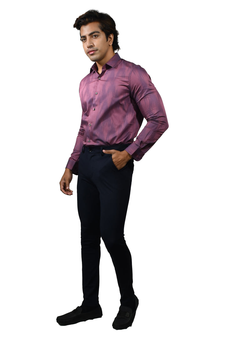 Diamond Jacquard Long Sleeve Shirt