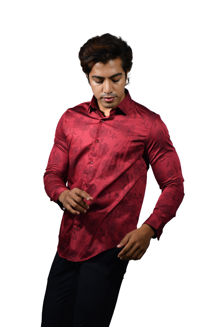 Hibes Jacquard Long Sleeve Shirt