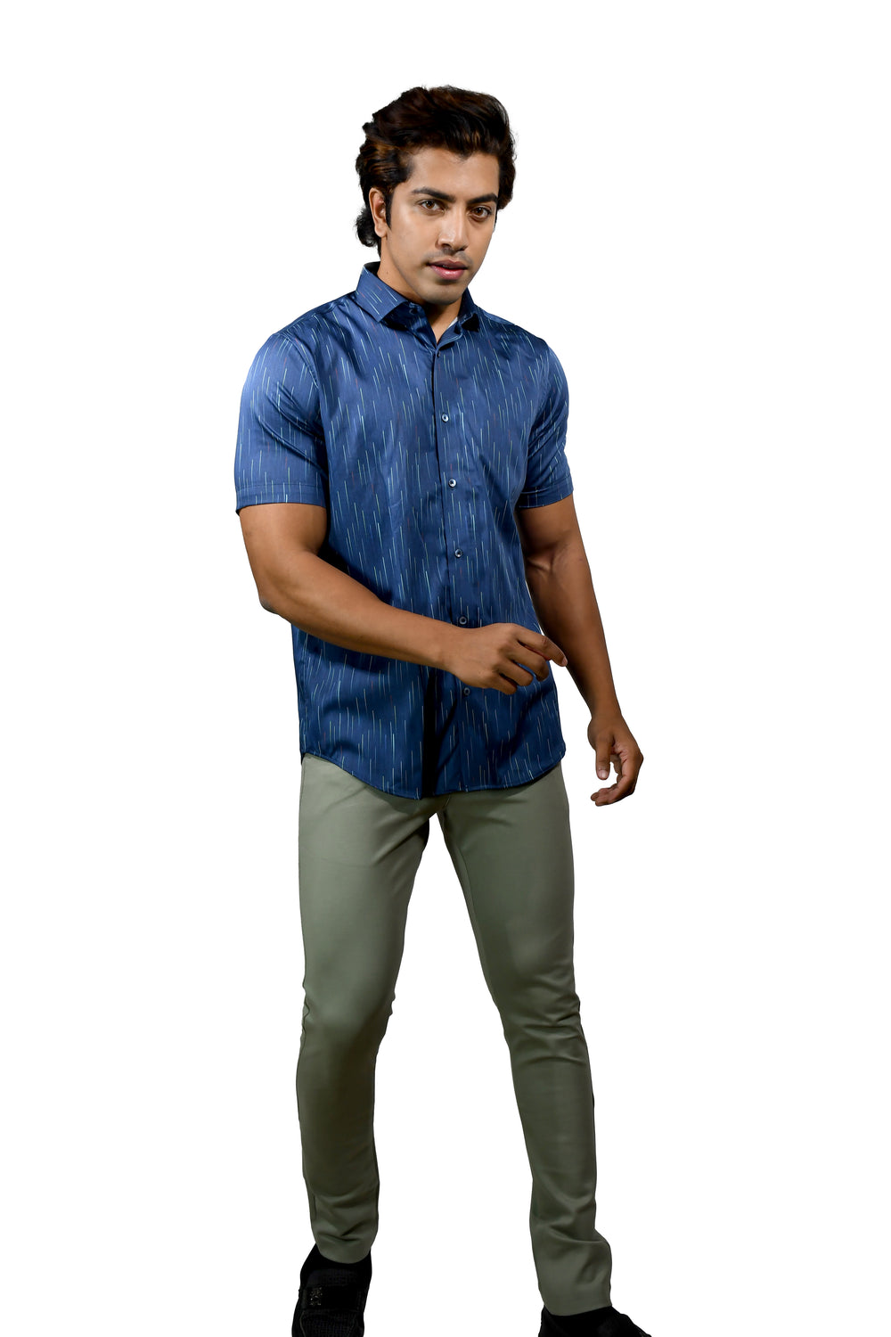 Shooting Star Pattern Short Sleeve Shirt for Men