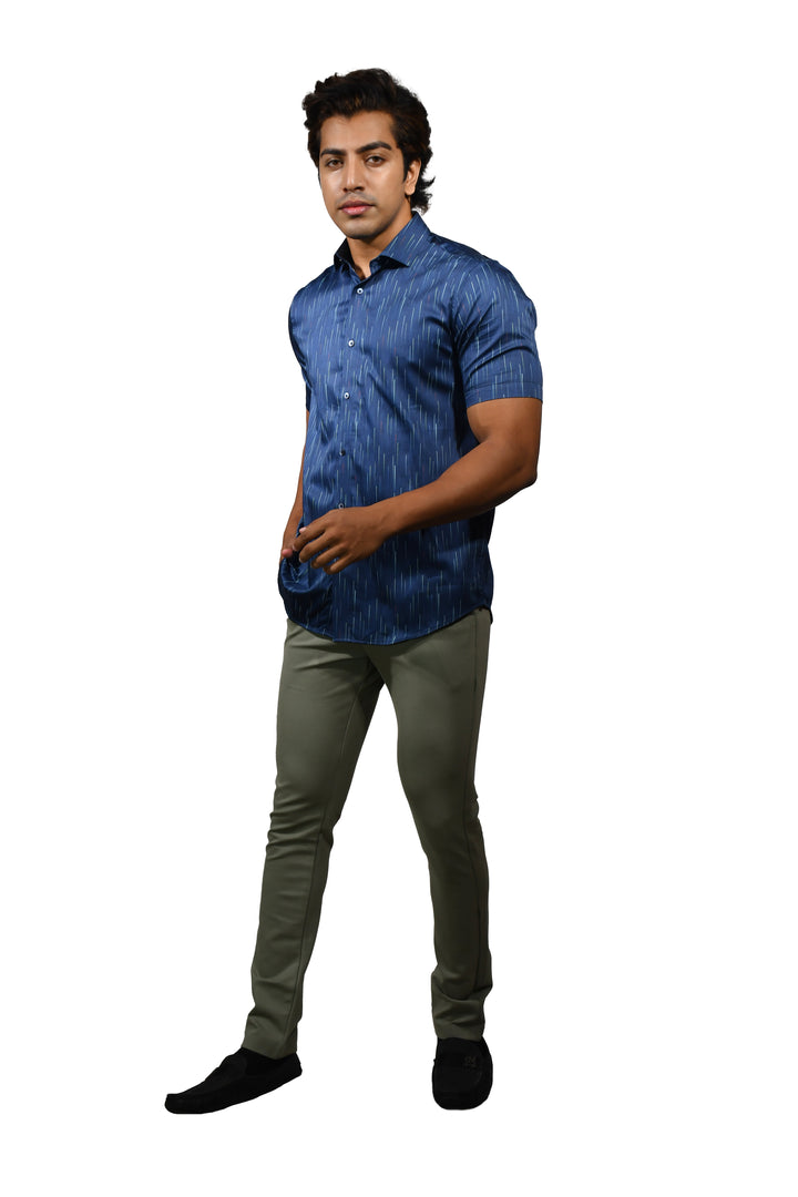 Shooting Star Pattern Short Sleeve Shirt for Men