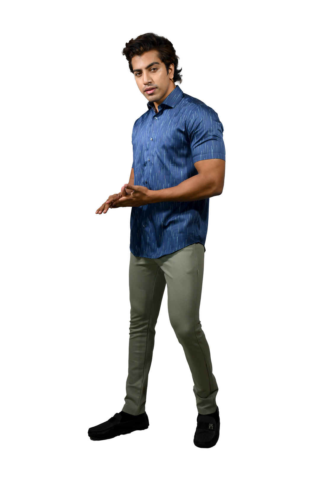 Shooting Star Pattern Short Sleeve Shirt for Men